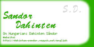sandor dahinten business card